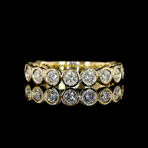 [EB14Y3/4RD100B] 1.03 Cts 14k Yellow Gold Round Shape 3/4 Band Eternity Band