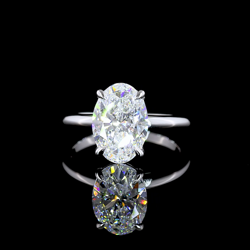 [RG14WSOOV300PNS] 3.06 Cts 14k White Gold Oval Shape Solitaire Ring