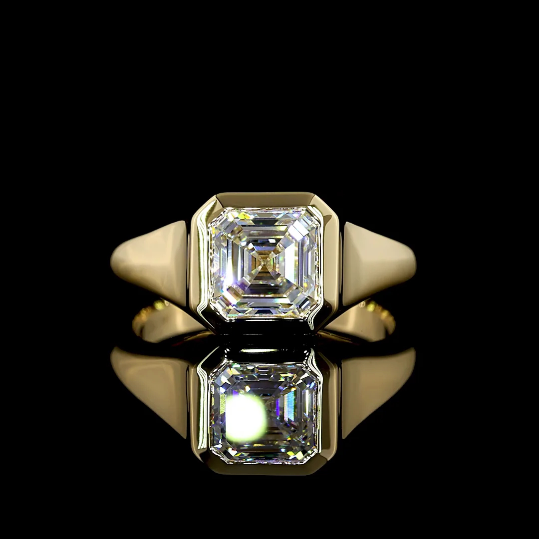 2.06 Cts 14k Yellow Gold Asscher Shape Solitaire Ring