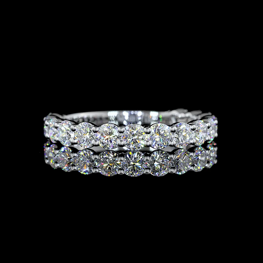 [EB14W3/4RD150P] 1.54 Cts 14k White Gold Round Shape 3/4 Band Eternity Band