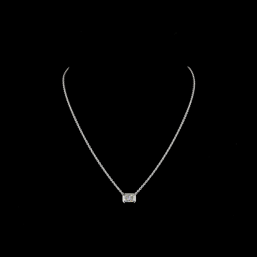 [PD14WSORAD150BEW] 1.55 Cts 14k White Gold Radiant Shape Solitaire Pendant