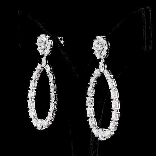 [ER14WHN700P] 7.14 Cts 14k White Gold Mix Shape Hanging Earring