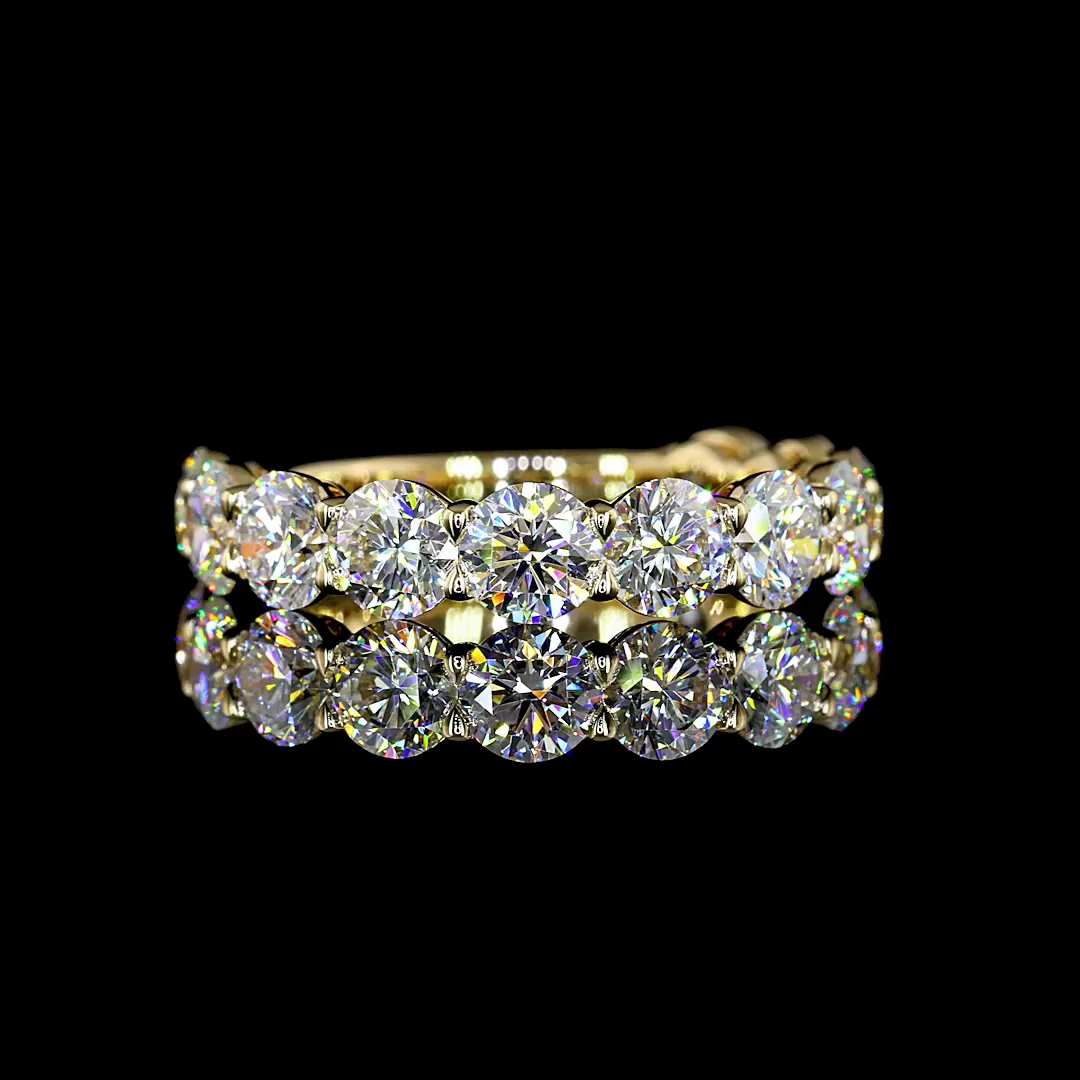 3.47 Cts 14k Yellow Gold Round Shape 3/4 Band Eternity Band