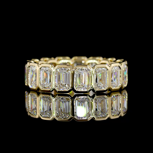 [EB14Y3/4OV300BNS] 3.07 Cts 14k Yellow Gold Oval Shape 3/4 Band Eternity Band