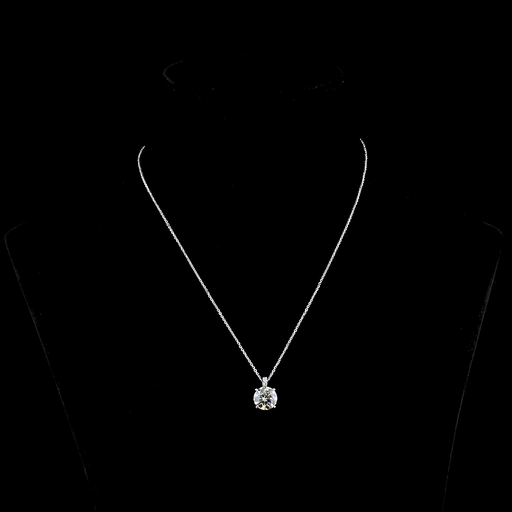 [PD14WRD275P] 2.82 Cts 14k White Gold Round Shape Pendant Pendant
