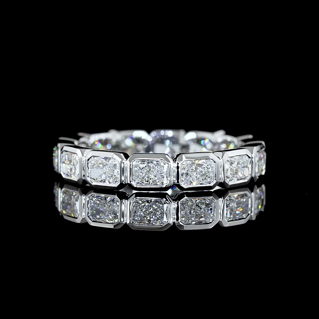 1.94 Cts 18k White Gold Radiant Shape Eternity Band Eternity Band