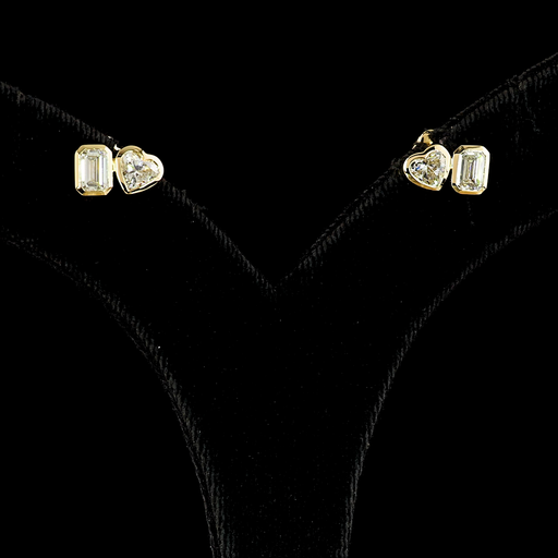 [ER14YSD175B] 1.78 Cts 14k Yellow Gold Mix Shape Studs Earring