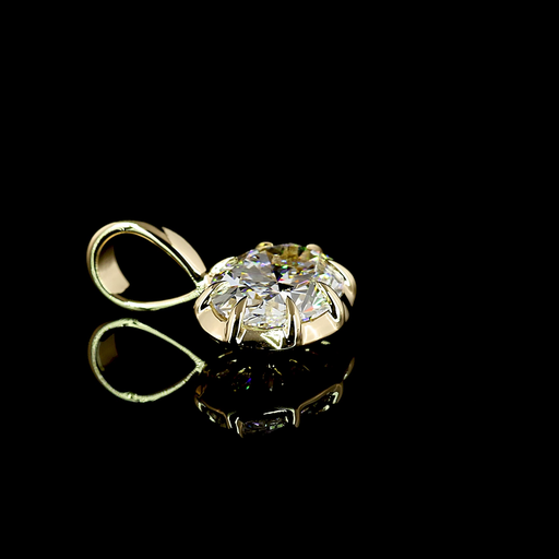[PD14YSOOV150PEW] 1.56 Cts 14k Yellow Gold Oval Shape Solitaire Pendant