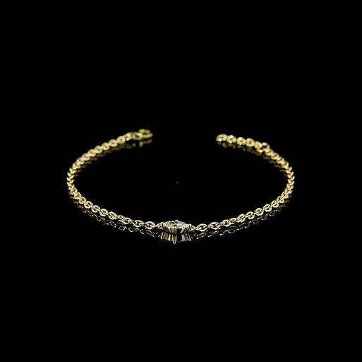 [BC14YSTMQ20PEW] 0.24 Cts 14k Yellow Gold Marquise Shape Station Bracelet