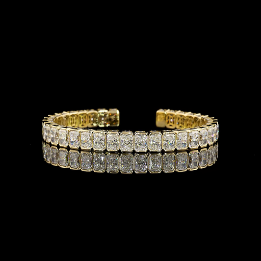 [BC18YTS1550PNS] 21.87 Cts 18k Yellow Gold Mix Shape Bangles Bracelet