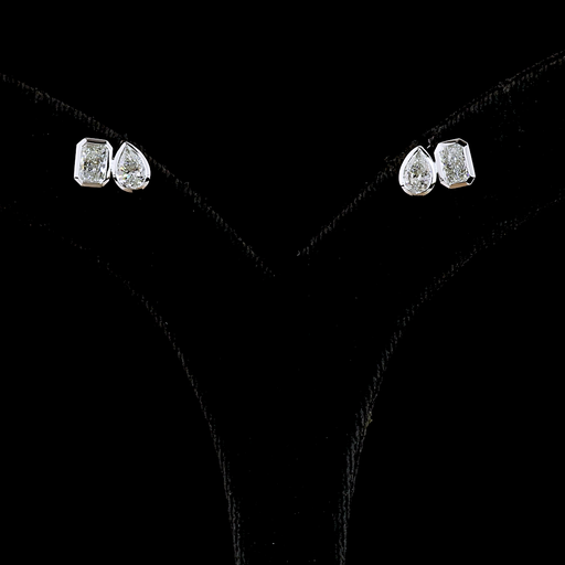 [ER14WSD150BNS] 1.72 Cts 14k White Gold Mix Shape Studs Earring