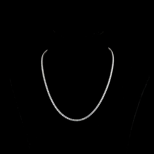 [NK14WTSRD1050P] 10.74 Cts 14k White Gold Round Shape Tennis Necklace