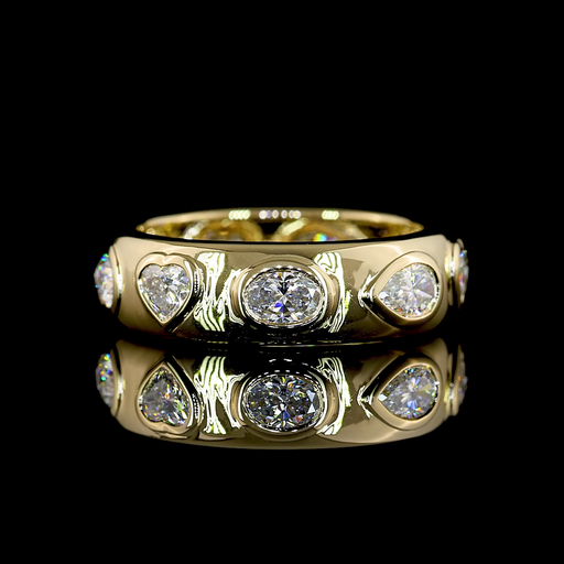 [EB14Y150F] 1.64 Cts 14k Yellow Gold Mix Shape Eternity Band Eternity Band