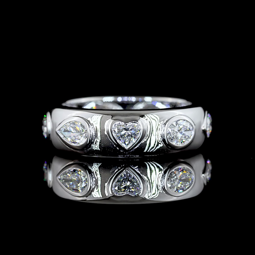 [EB14W150FEW] 1.68 Cts 14k White Gold Mix Shape Eternity Band Eternity Band
