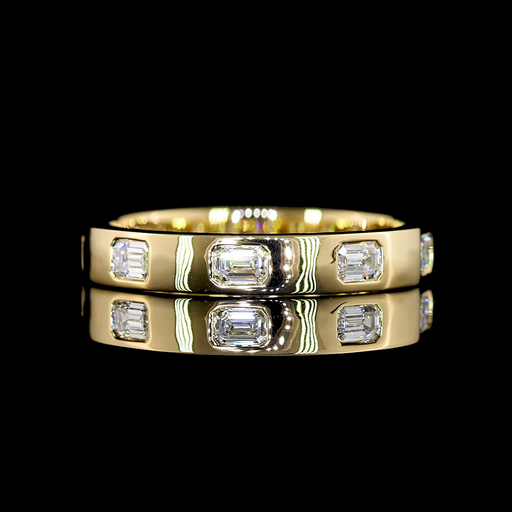 [EB14YEM50FEW] 0.5 Cts 14k Yellow Gold Emerald Shape Eternity Band Eternity Band