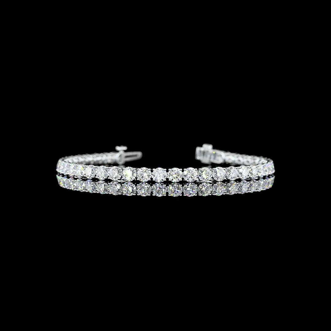 8.93 Cts 14k White Gold Round Shape Tennis Bracelet