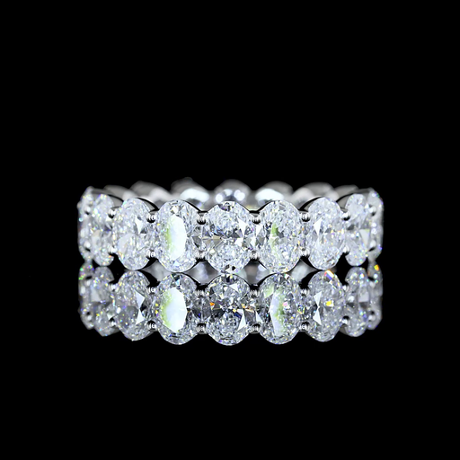 [EB14WOV400PNS] 4.1 Cts 14k White Gold Oval Shape Eternity Band Eternity Band