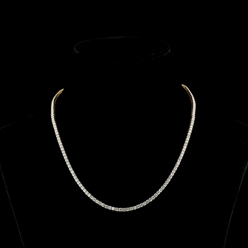 [NK14YTSRD1000P] 10.04 Cts 14k Yellow Gold Round Shape Tennis Necklace