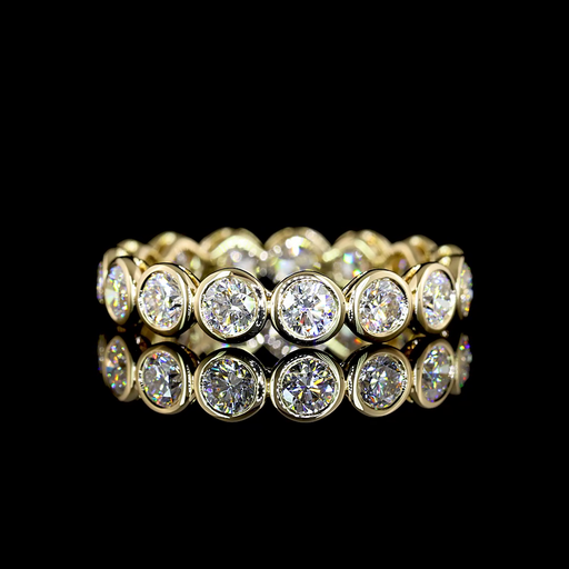 [EB14YRD200B] 1.98 Cts 14k Yellow Gold Round Shape Eternity Band Eternity Band