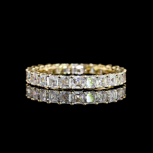 [EB14YAS200P] 2.12 Cts 14k Yellow Gold Asscher Shape Eternity Band Eternity Band