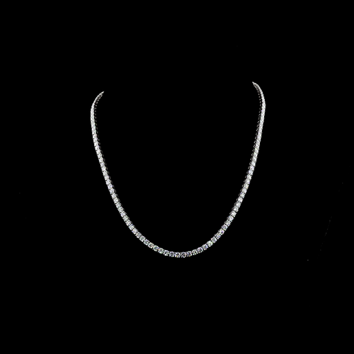 [NK14WTSRD1450P] 14.69 Cts 14k White Gold Round Shape Tennis Necklace