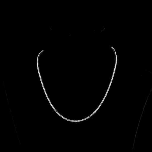 [NK14WTSRD550P] 5.58 Cts 14k White Gold Round Shape Tennis Necklace