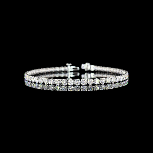 [BC14WTSRD750P] 7.42 Cts 14k White Gold Round Shape Tennis Bracelet