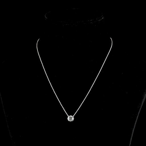 [PD14WSO_100B] 1.04 Cts 14k White Gold Octagon Nova Shape Solitaire Pendant