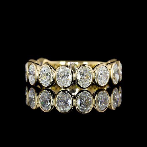 [EB14Y3/4OV150BNS] 1.55 Cts 14k Yellow Gold Oval Shape 3/4 Band Eternity Band