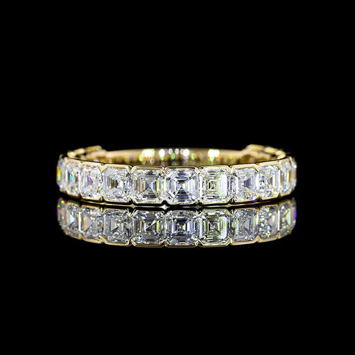 [EB14Y3/4AS200HB] 1.93 Cts 14k Yellow Gold Asscher Shape 3/4 Band Eternity Band