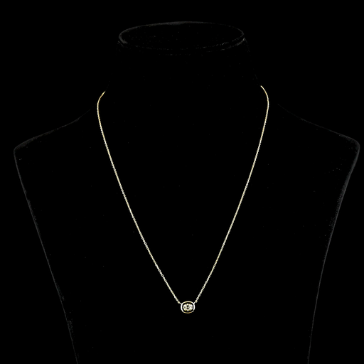 [PD14YSOANCU25BEW] 0.25 Cts 14k Yellow Gold Antique Cushion Shape Solitaire Pendant