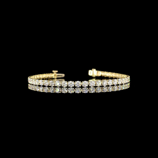[BC14YTSRD650P] 6.9 Cts 14k Yellow Gold Round Shape Tennis Bracelet