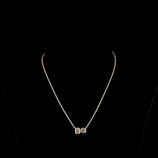 [PD14Y200BNS] 2.22 Cts 14k Yellow Gold Mix Shape Pendant Pendant