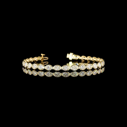 [BC14YTSOV550BEW] 5.79 Cts 14k Yellow Gold Oval Shape Tennis Bracelet