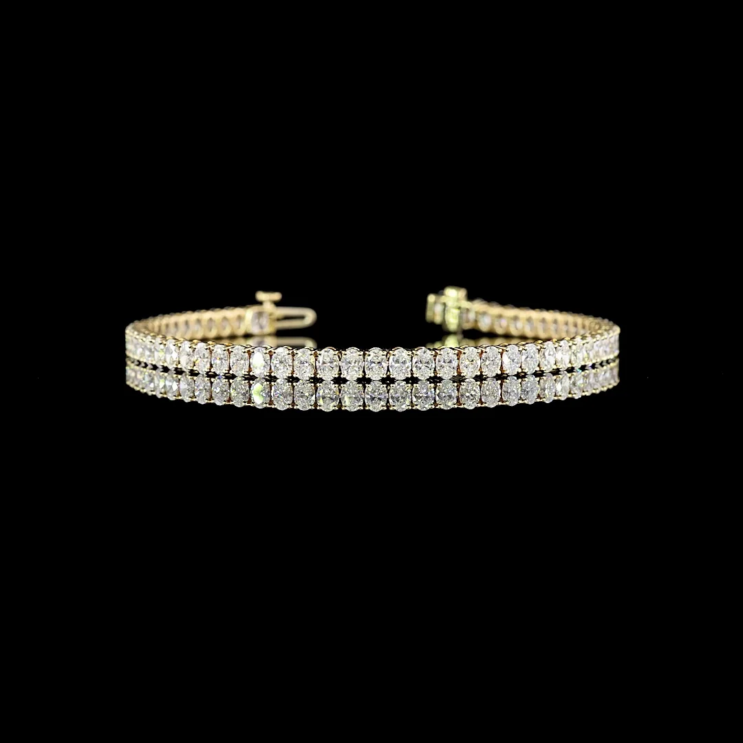 5.87 Cts 14k Yellow Gold Oval Shape Tennis Bracelet