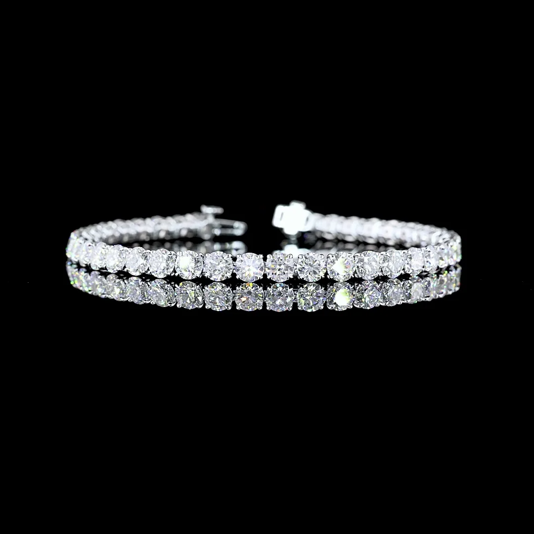 12.86 Cts 14k White Gold Round Shape Tennis Bracelet