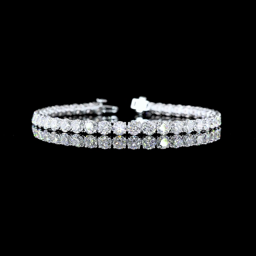 [BC14WTSRD1250P] 12.86 Cts 14k White Gold Round Shape Tennis Bracelet
