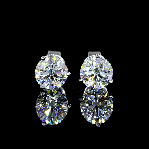 [ER14WMTRD175P] 1.82 Cts 14k White Gold Round Shape Martini Earring