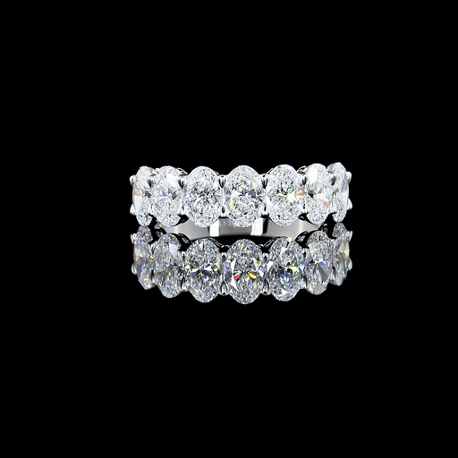 [EB14WHFOV200PNS] 2.14 Cts 14k White Gold Oval Shape Half Eternity Eternity Band