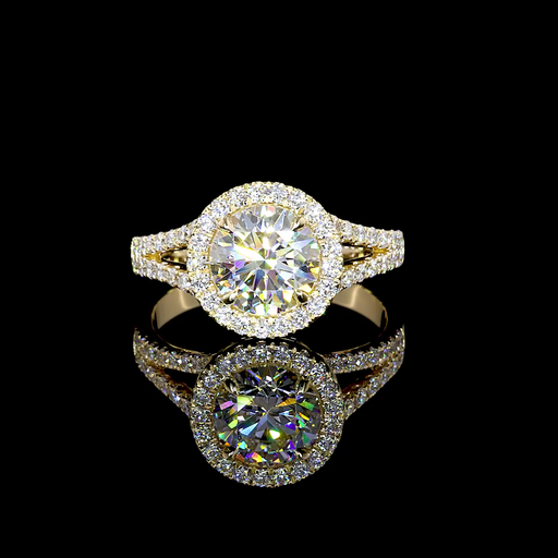 [RG14YSSRD200P] 2.02 Cts 14k Yellow Gold Round Shape Split Shank Ring