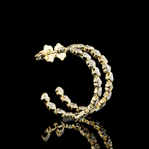 [ER14YCHPHS300BEW] 3.34 Cts 14k Yellow Gold Heart Shape C Hoops Earring