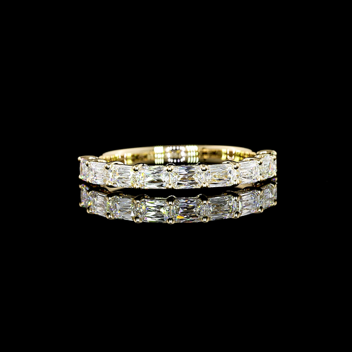 [EB14YHFMORAD100PEW] 1 Cts 14k Yellow Gold Radiant Modified Shape Half Eternity Eternity Band