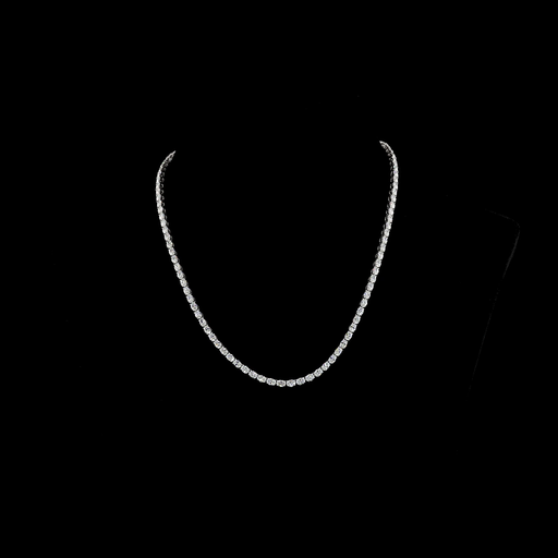 [NK14WTSOV1150PEW] 11.74 Cts 14k White Gold Oval Shape Tennis Necklace
