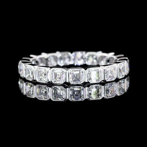 [EB14WAS175B] 1.9 Cts 14k White Gold Asscher Shape Eternity Band Eternity Band