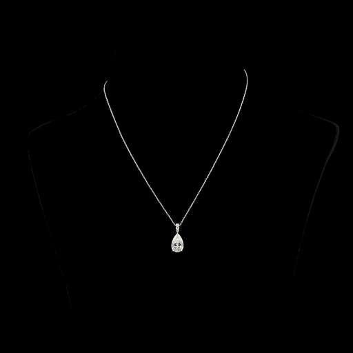 [PD14WPS250PEW] 2.67 Cts 14k White Gold Pear Shape Pendant Pendant