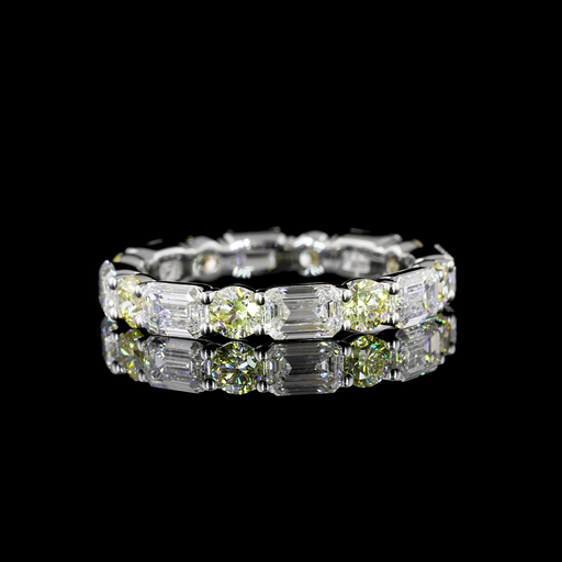 [EB14WFY275PEW] 2.86 Cts 14k White Gold Mix Shape Eternity Band Eternity Band