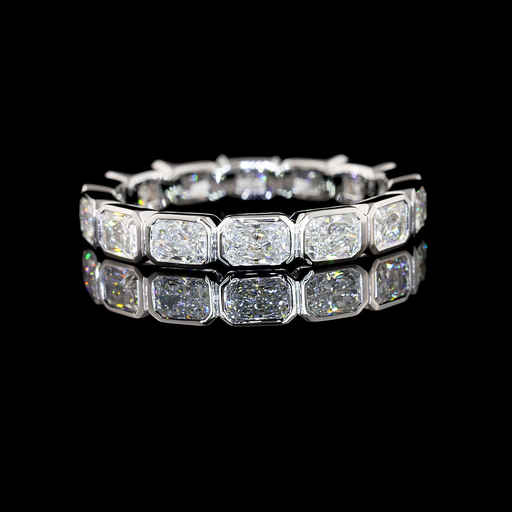 [EB14WRAD200BEW] 2.06 Cts 14k White Gold Radiant Shape Eternity Band Eternity Band