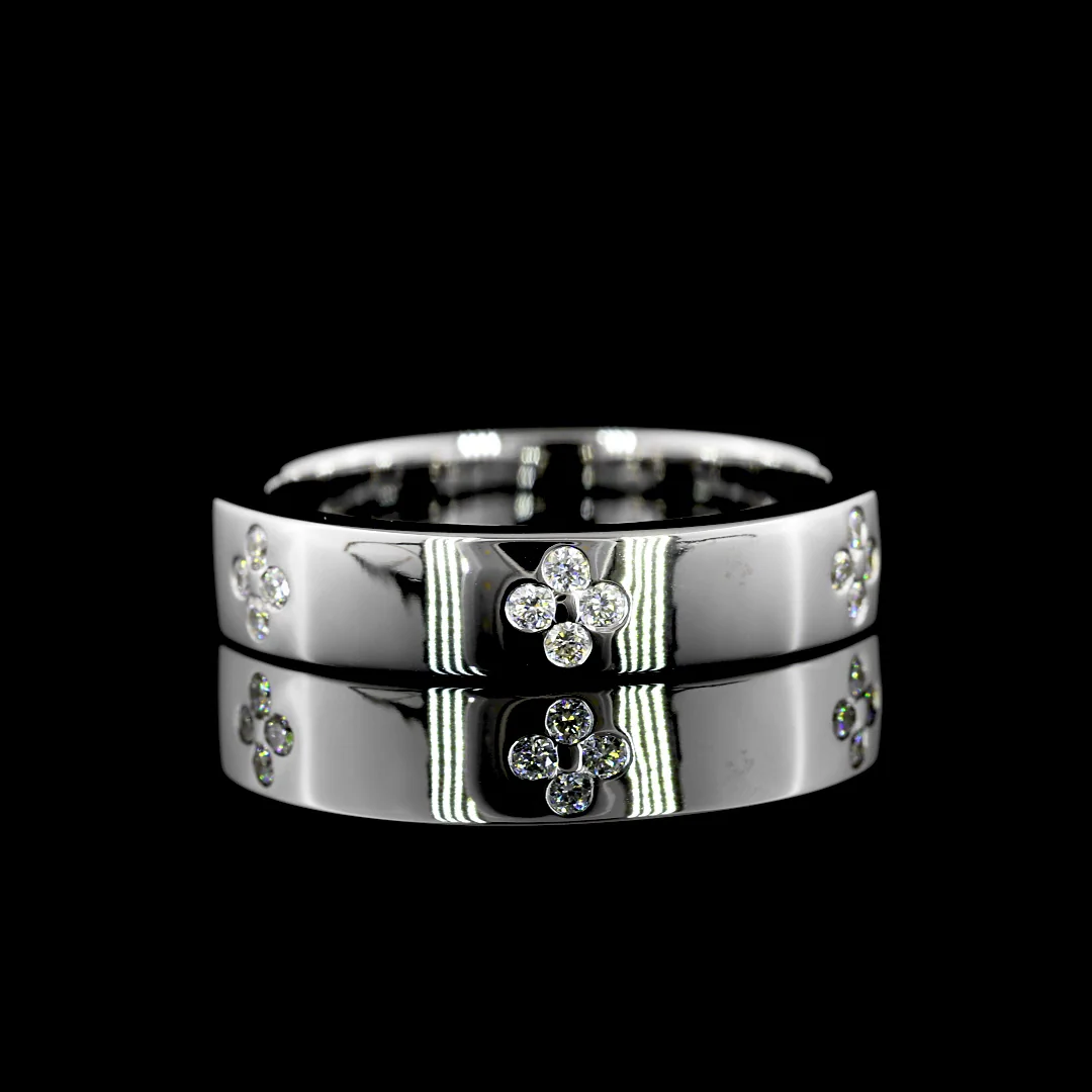 0.23 Cts 18k White Gold Round Shape Eternity Band Eternity Band