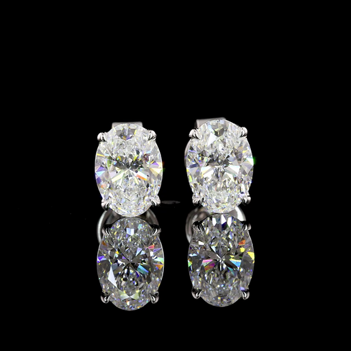 [ER14WSDOV150P] 1.51 Cts 14k White Gold Oval Shape Studs Earring