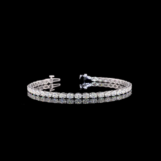 [BC14WTSOV500PEW] 5.26 Cts 14k White Gold Oval Shape Tennis Bracelet
